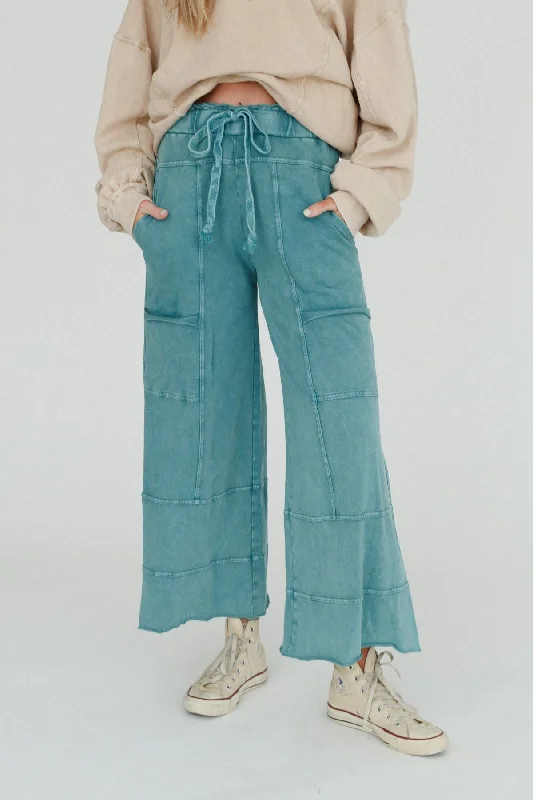 Lucky One Wide Leg Pant - Teal