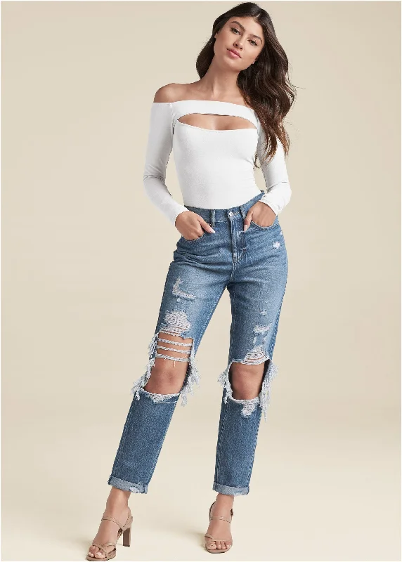 New Vintage Boyfriend Jeans - Medium Wash