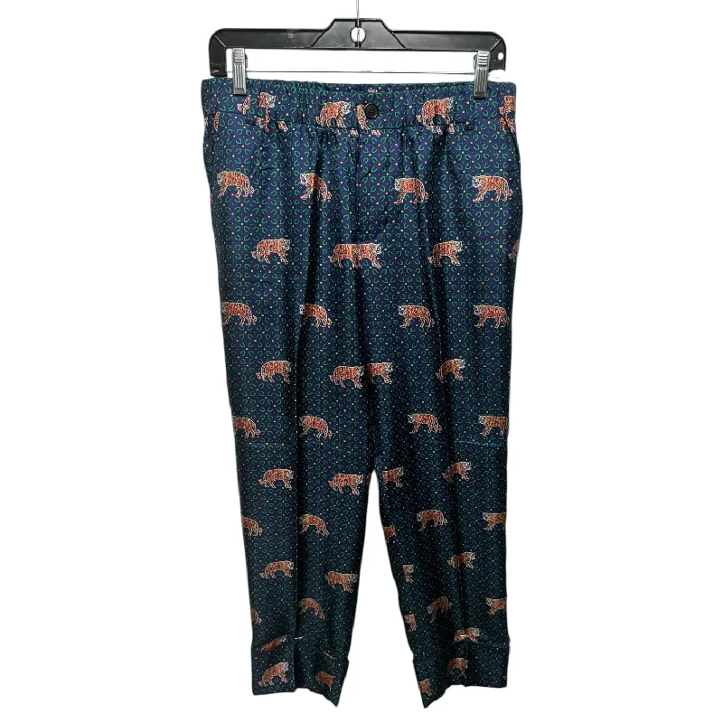 Silk Tiger Pants By J. Crew In Multi-colored, Size: 6