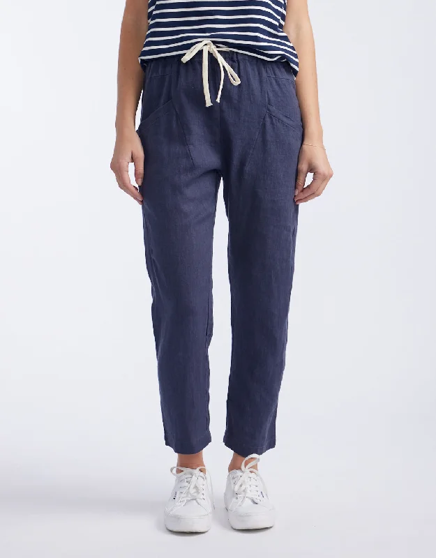 Luxe Linen Pants - Washed Navy