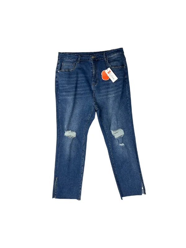 Jeans Straight By Cider In Blue Denim, Size: 1x