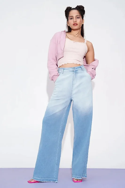 Oceanic Ombre Wide Leg Jeans